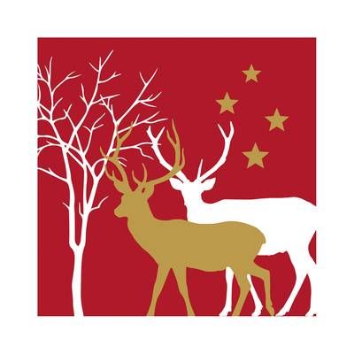 Paperproducts Design Serviettes en papier Winter Deers red, 20 serviettes de 33 x 33 cm