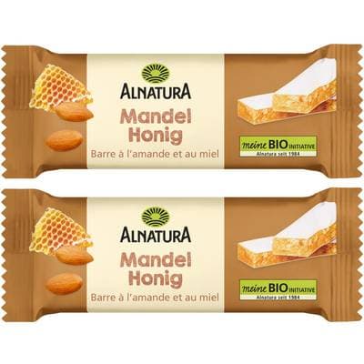 Alnatura Barre à l'amande et miel bio, Lot de 2x40g