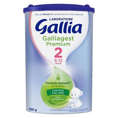 Laboratoire Gallia Lait bébé en poudre Galliagest Premium épaissi 2ème âge, 6-12 mois, 820g