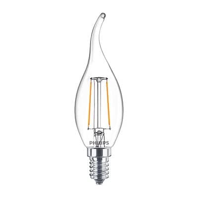 8718699763190 - Philips - Ampoule E14-2W LED Flamme Transparente Blanc Chaud