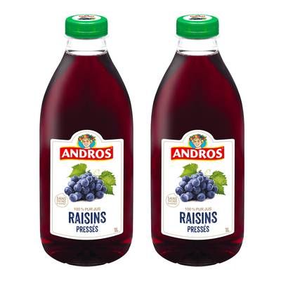 Andros Jus de Raisins, Lot de 2x1L