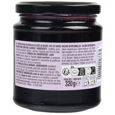 3596710549290 - Auchan - La Gourmande confiture de myrtilles 65% de fruits