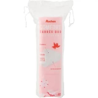 Auchan Comfort Carrés à démaquiller duo, 80 pièces