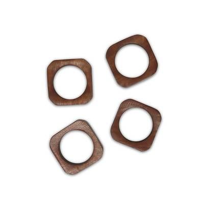 Collection Moku Rond de serviette 4,5x4,5cm caré bois Moku, 4 pièces