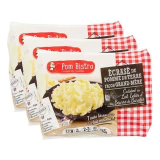 Pom Bistro Ecrasé de Pomme de Terre Façon Grand Mère, Lot de 3x450g