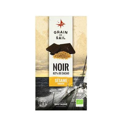 Grain de Sail Tablette Chocolat Noir Sésame bio, 100g