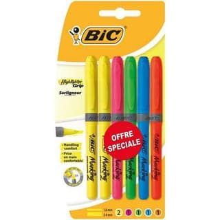 Bic Surligneurs Brite Liner couleurs assorties, 6 surligneurs