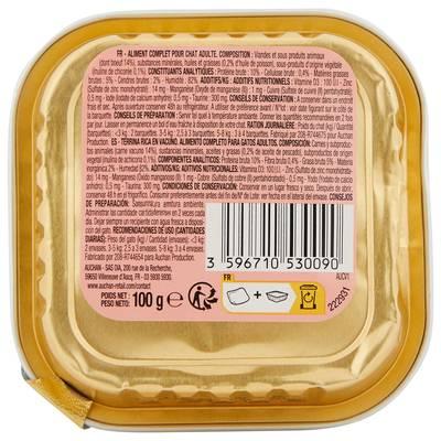 3596710542093 - Auchan - Barquette Terrine riche en boeuf pour chat