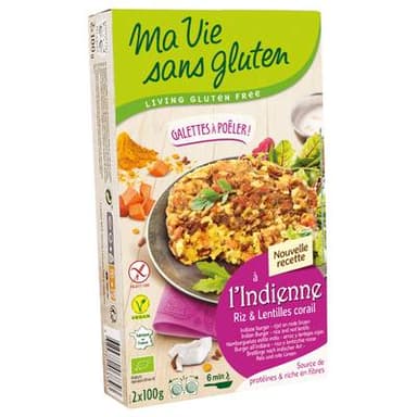 Ma Vie Sans Gluten Galettes Riz & Lentilles corail, Bio, Sans Gluten, 2x100g