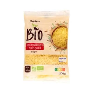 Auchan BIO Emmental Râpé, 200g