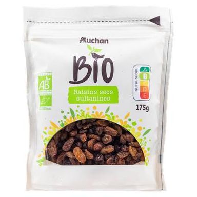 Auchan BIO Raisins Secs Sultanines Bio, 175g