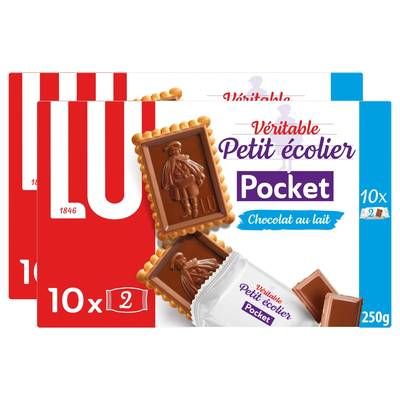 Lu Petit écolier Pocket chocolat au lait, Lot de 2x250g