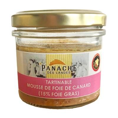 Panache Des Landes Tartinable Mousse de Foie de Canard au foie gras, 80g