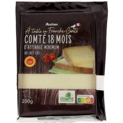 Auchan Terroir Comté AOP au lait cru affinage 18 mois, 200g