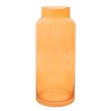 Point virgule Vase en verre jaune, Ø 12.50cm H 30cm