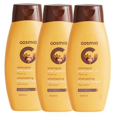 COSMIA Shampooing à l'huile d'Argan cheveux, Lot de 3x500ml