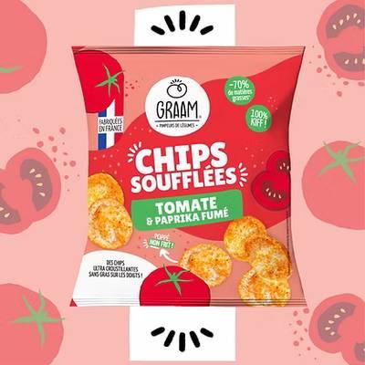3770015053199 - Graam - Chips soufflées Tomate et Paprika Fumé