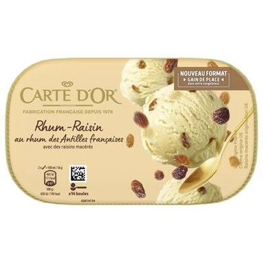 Carte d'Or Crème glacée Rhum Raisin, 394g