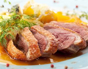 Magret de canard rôti au miel et au vinaigre de cidre