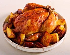 Poulet rôti et pommes de terre