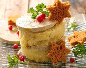 Purée de pommes de terre et foie gras