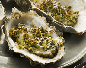 Huîtres à la rockefeller aux épinards