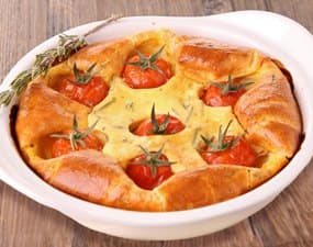 Clafoutis tomates et mozzarella