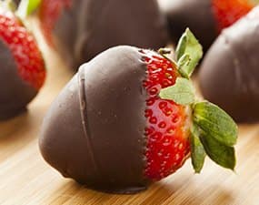 Fraises enrobées de chocolat