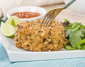 Chèvre chaud pané aux flocons d'avoine