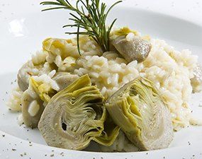 Risotto parmesan-artichauts
