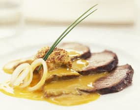 Roti de porc au coulis de mangue