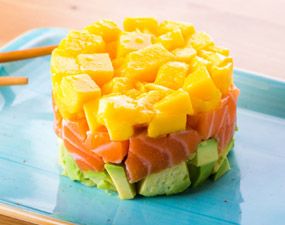 Tartare de saumon et mangue