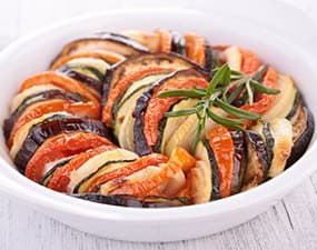 Tian de tomates, courgettes et aubergines