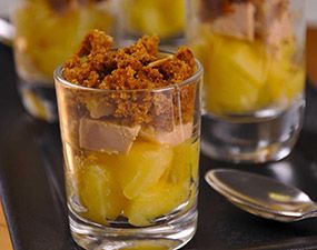 Verrine de canard à l'ananas et foie gras